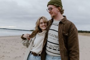 Beach Engagement Session, Conrad's Beach Nova Scotia, Canada - Charlotte Buckle Photography