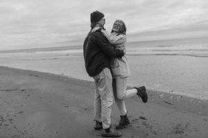 Beach Engagement Session, Conrad's Beach Nova Scotia, Canada - Charlotte Buckle Photography