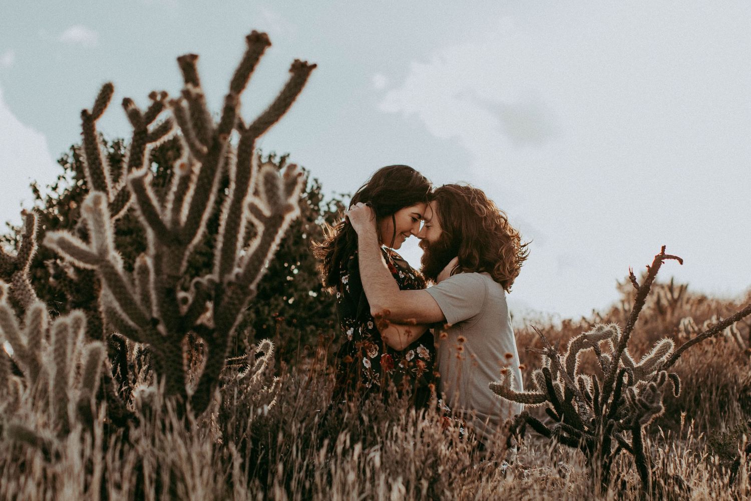 Desert engagement photographer san diego couple