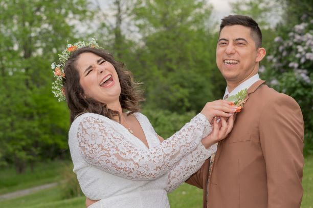 Bride Groom Laughing