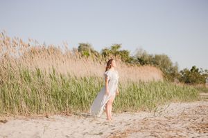 Dancer on the Connecticut beach.