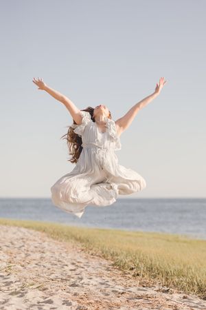 Dancer on the Connecticut beach.