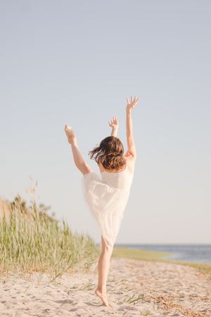 Dancer on the Connecticut beach.