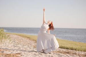 Dancer on the Connecticut beach.