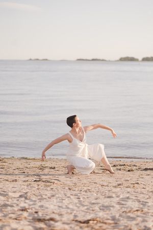 Dancer on the Connecticut beach.