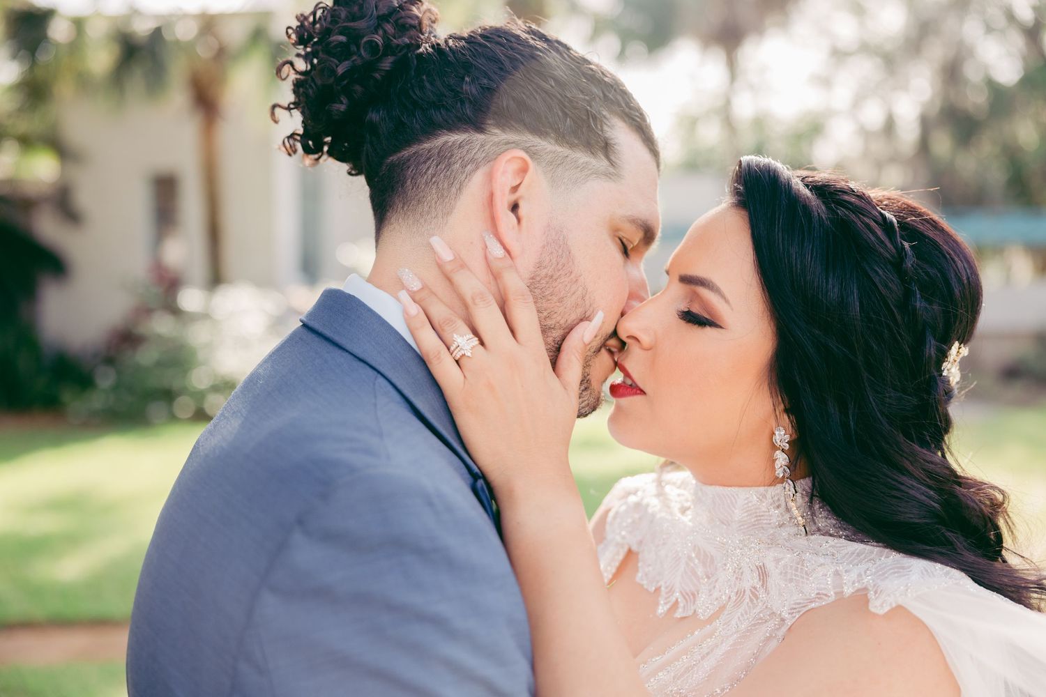 Bride and Groom kissing
