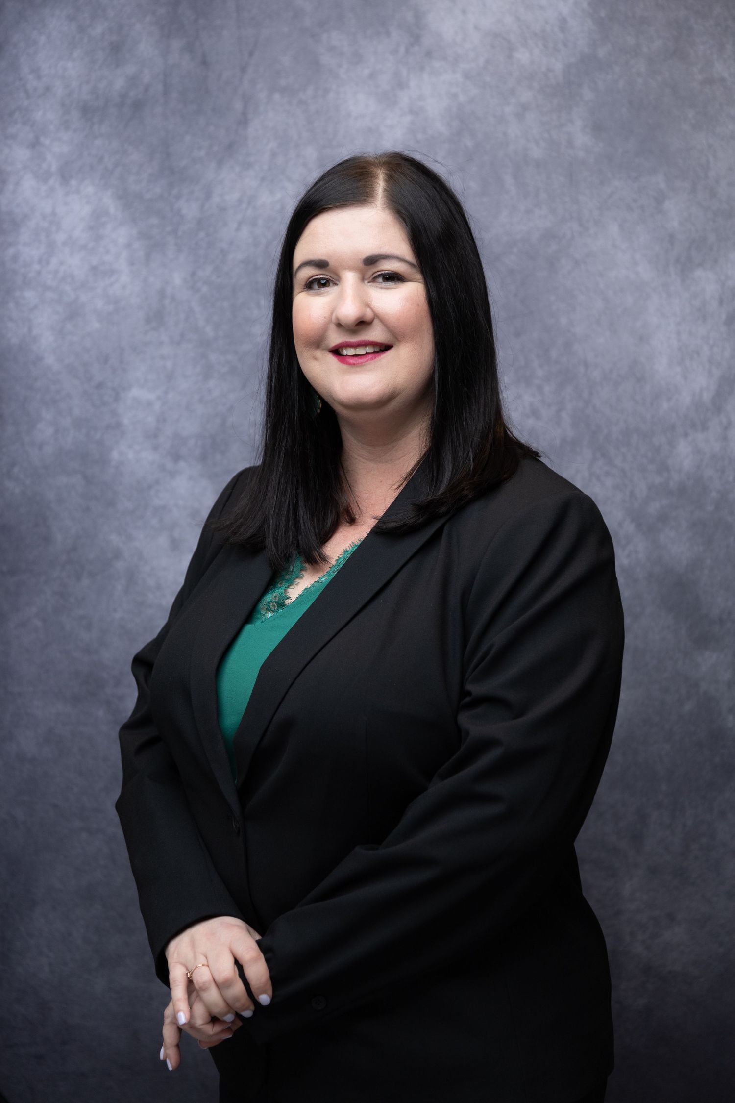 Corporate headshot with clean studio background