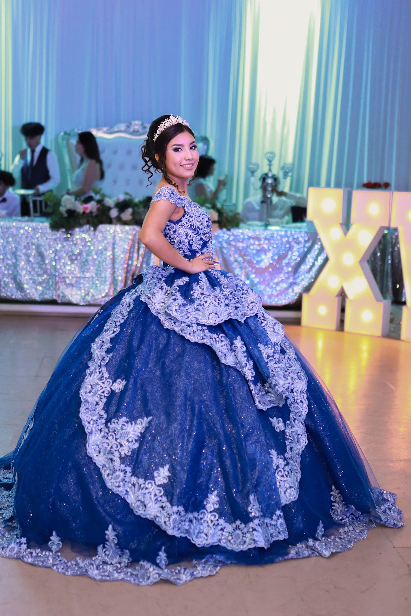 Blue and silver quince dress