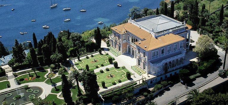 aerial view of the villa ephrussi de Rothschild cap ferrat