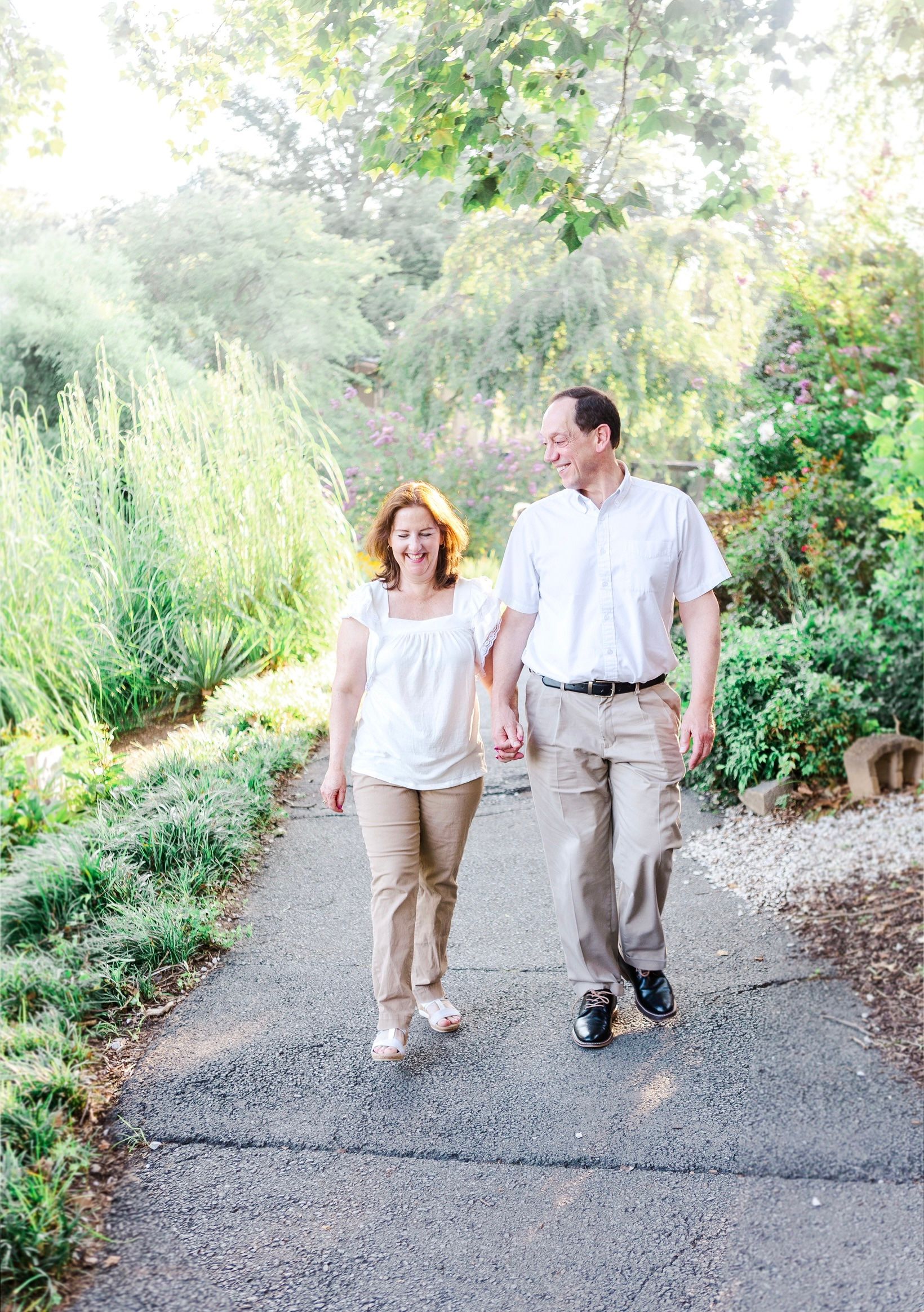 Older Couple Engagement Photos in Garden