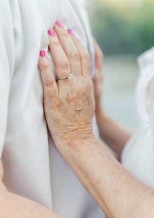 Older Couple Engagement Photos of Ring