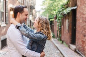 Acorn Street Engagement Session in Boston, Massachusetts taken by Donahue Digital Photography.