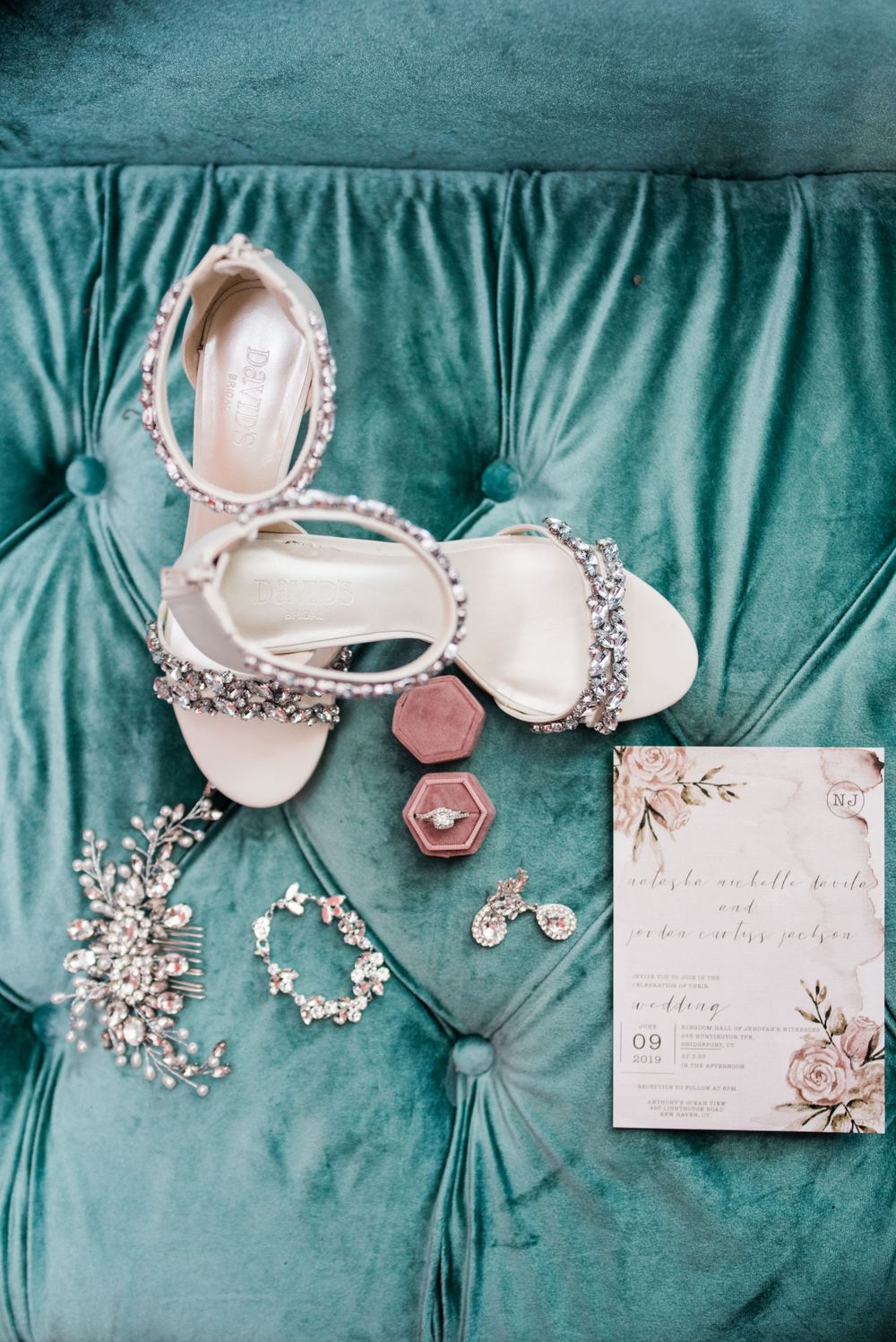 wedding shoes and jewelry