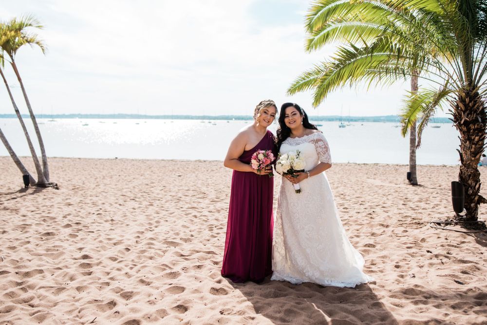 bride and bridesmaid