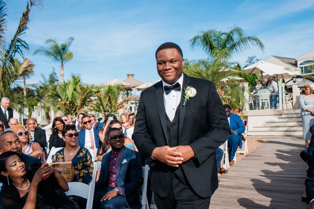 groom walking down the aisle