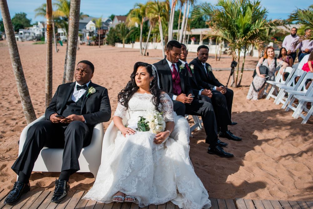 bride and groom at the alter
