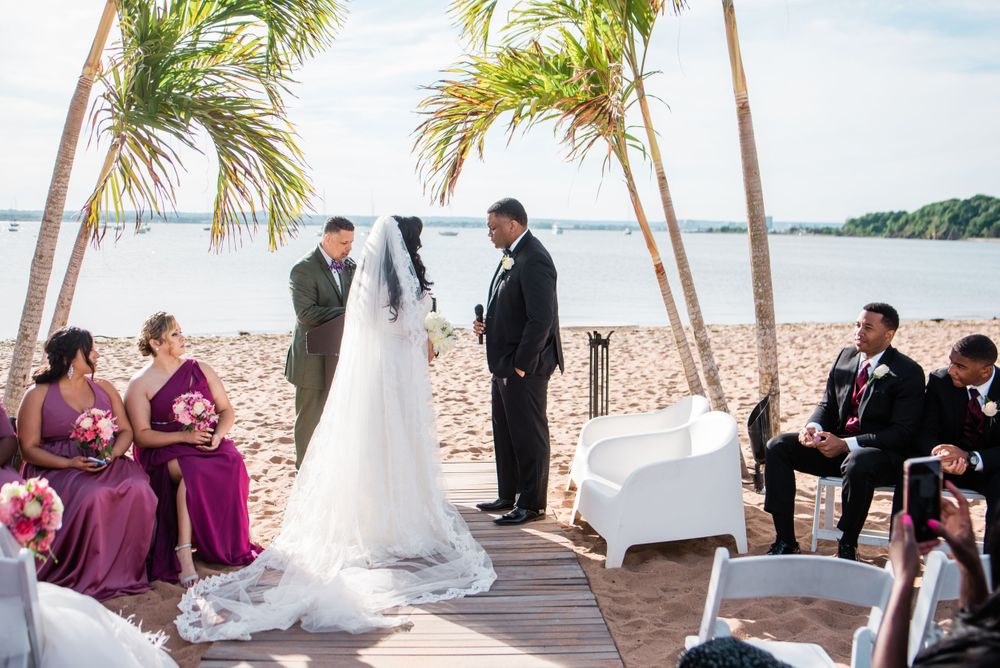 bride and groom saying their vows