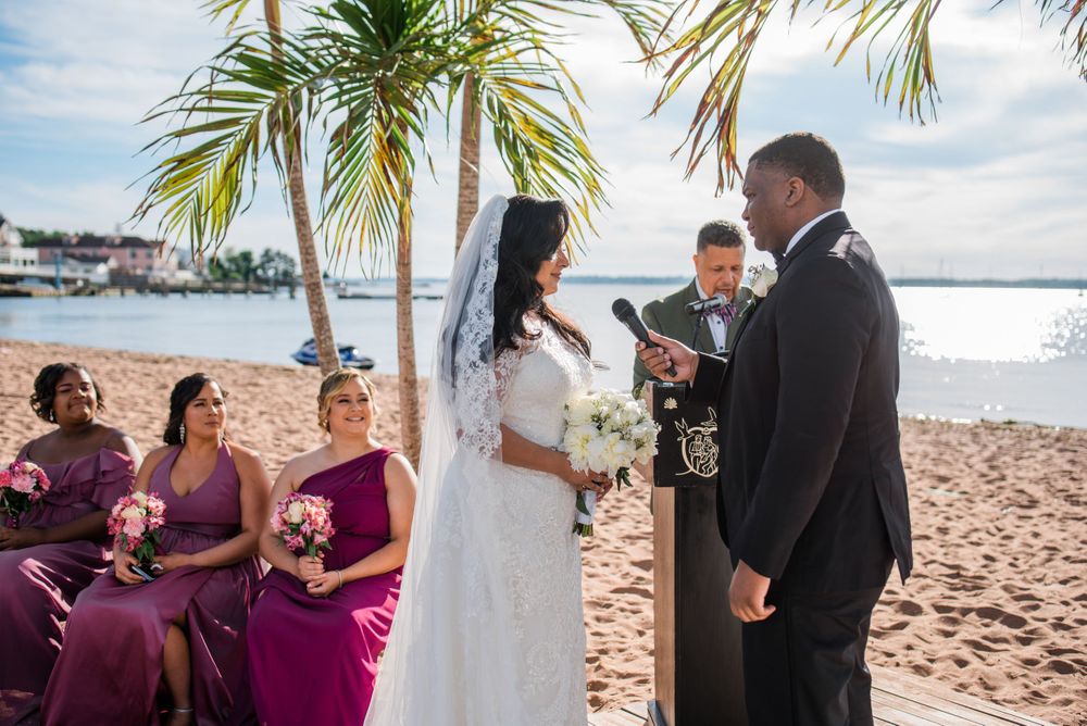 bride and groom saying their vows