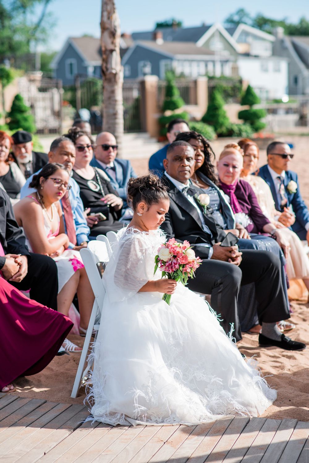 junior bride sitting down