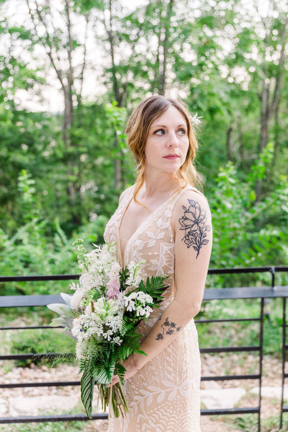 bridal portrait at boho wedding