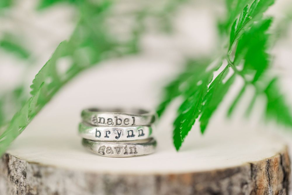 rings with children's names