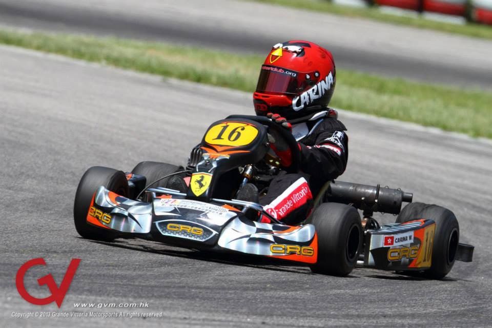 Carina Wu | CW16Photo, Freelance Photographer. Racing #16 CRG kart with a red Angry Bird helmet as a cadet driver. Automotive Photography.
