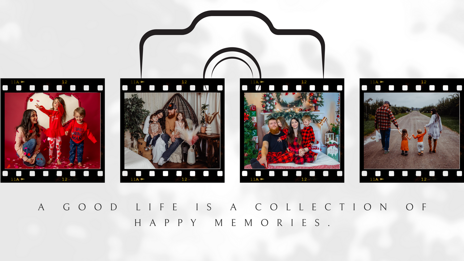 Film strip design showing collection of happy family memories and moments.