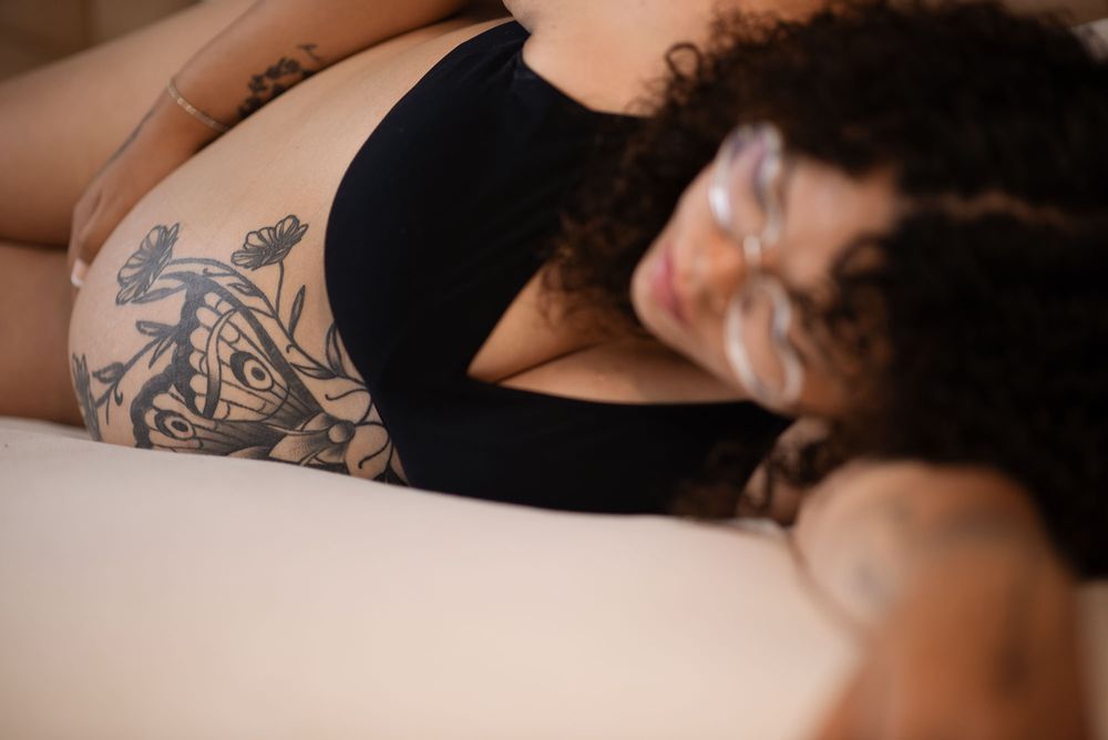 Maternity boudoir photography session in Buffalo, NY