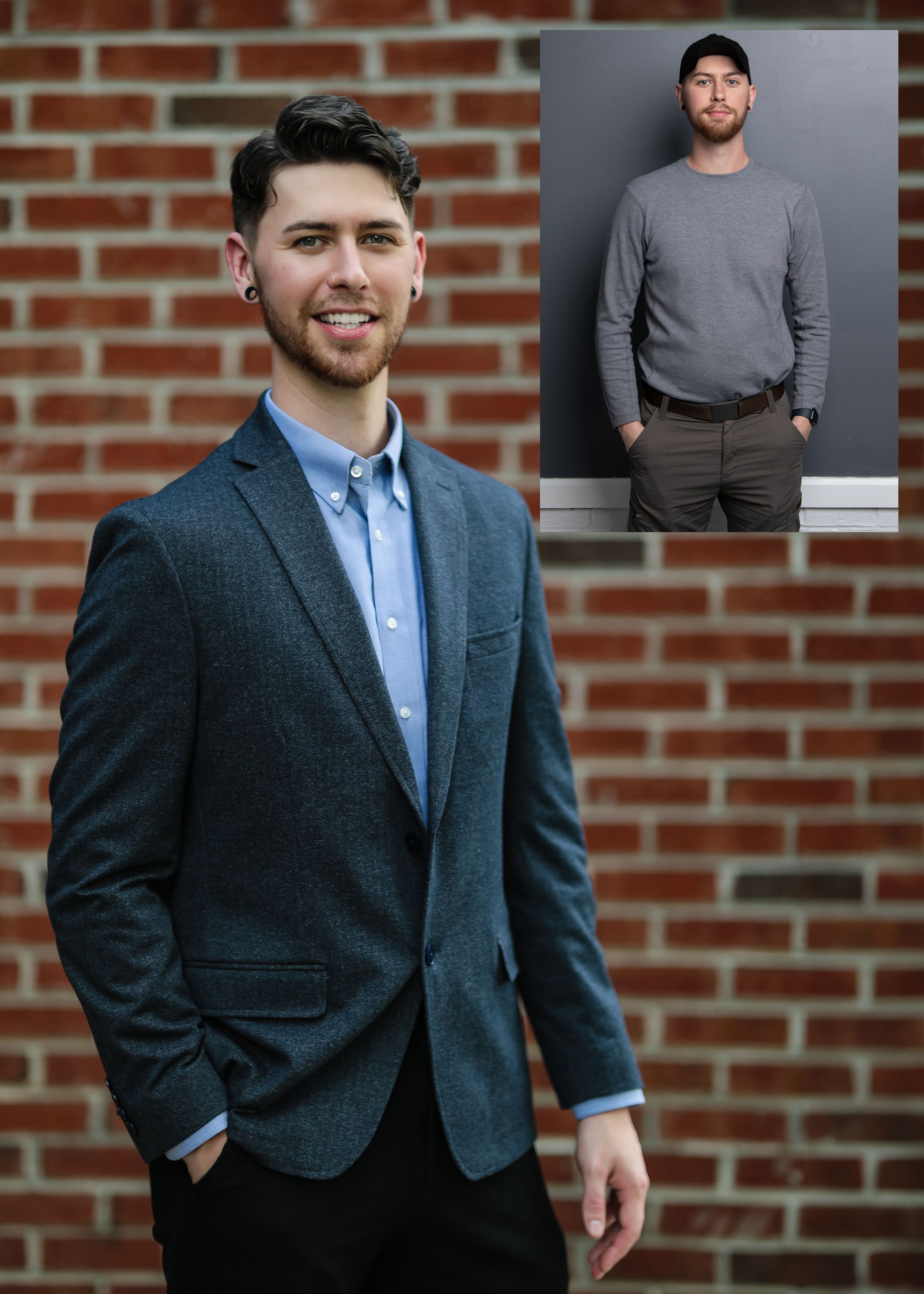 before and after hair and makeup headshot professional man relator