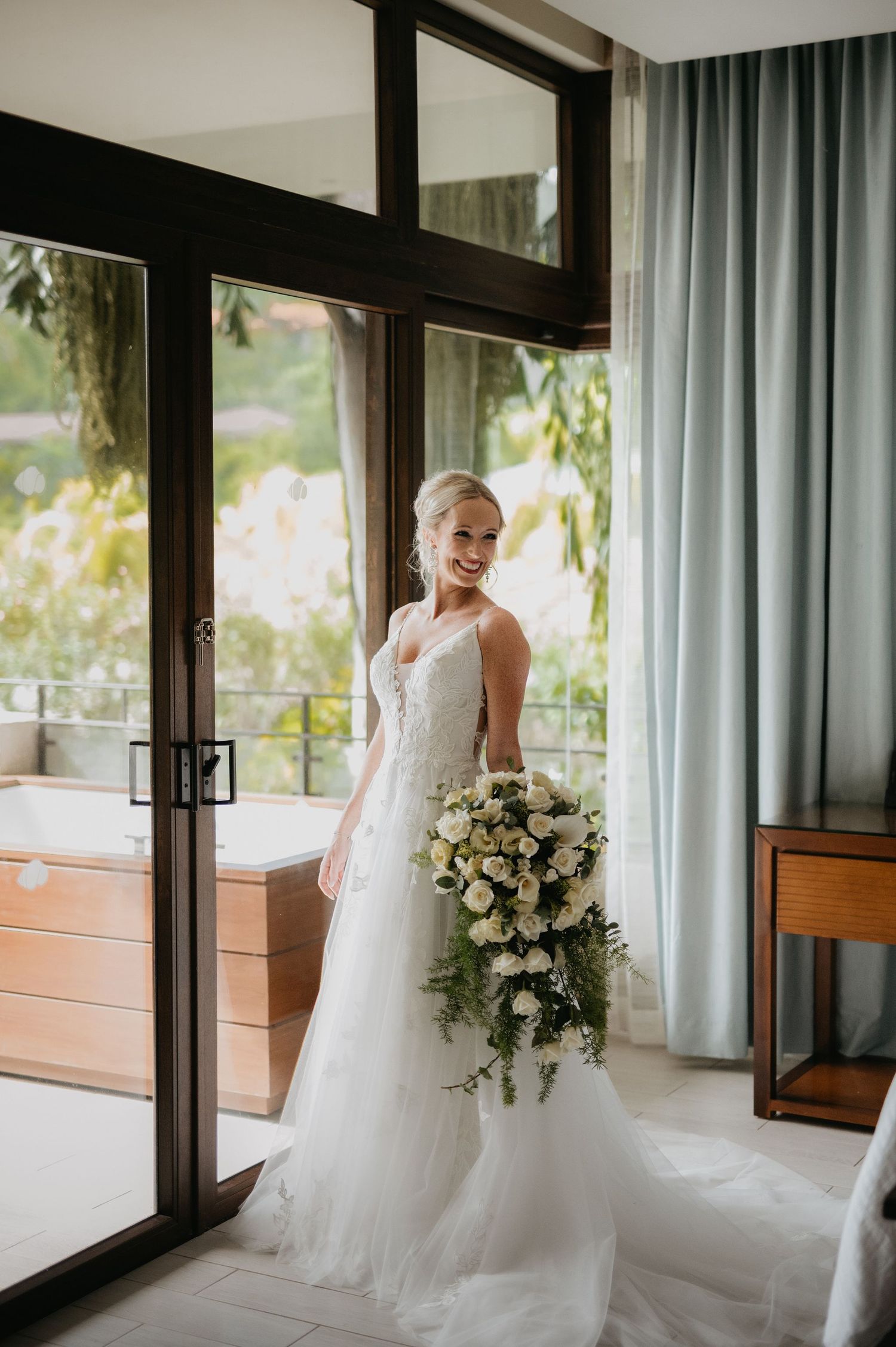Bride Getting ready in amazing resort in Costa Rica. Dreams Las Mareas