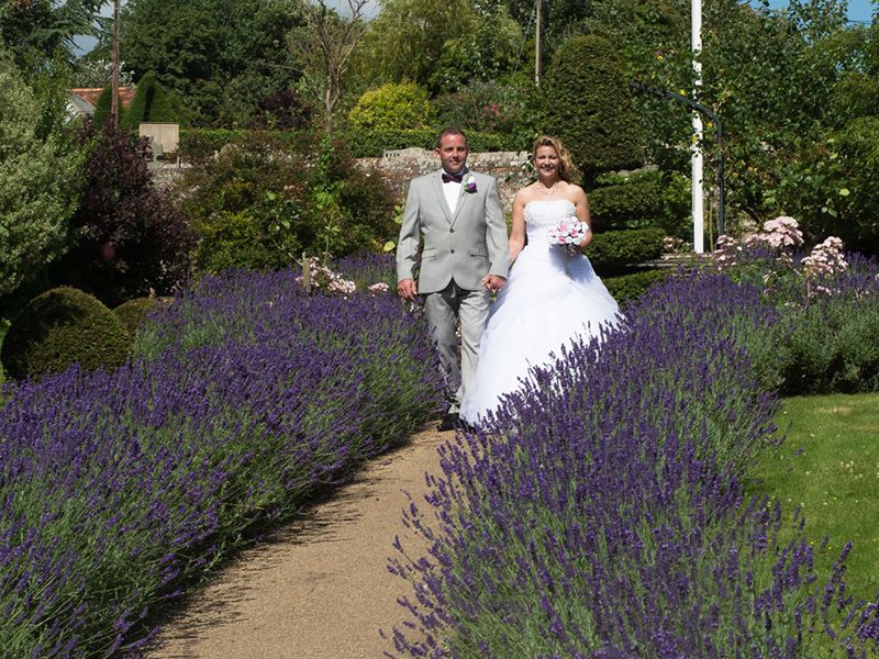 Lavender garden at St Helens church Benson, Oxfordshire. wedding Photography by Abigail's Studio