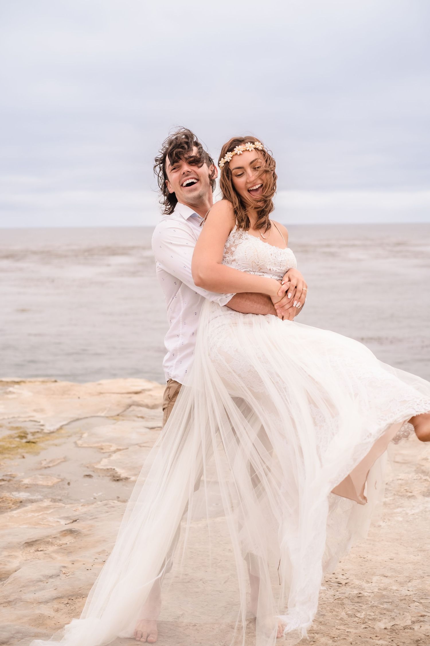 A bride and groom elopement at natural bridges state park in santa cruz California, santa cruz wedding photography