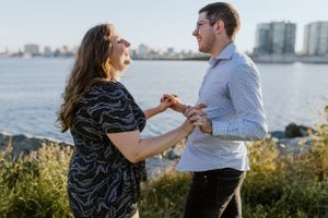 Summer engagement session along Dartmouth Waterfront, across from Halifax Waterfront, Dartmouth Nova Scotia
