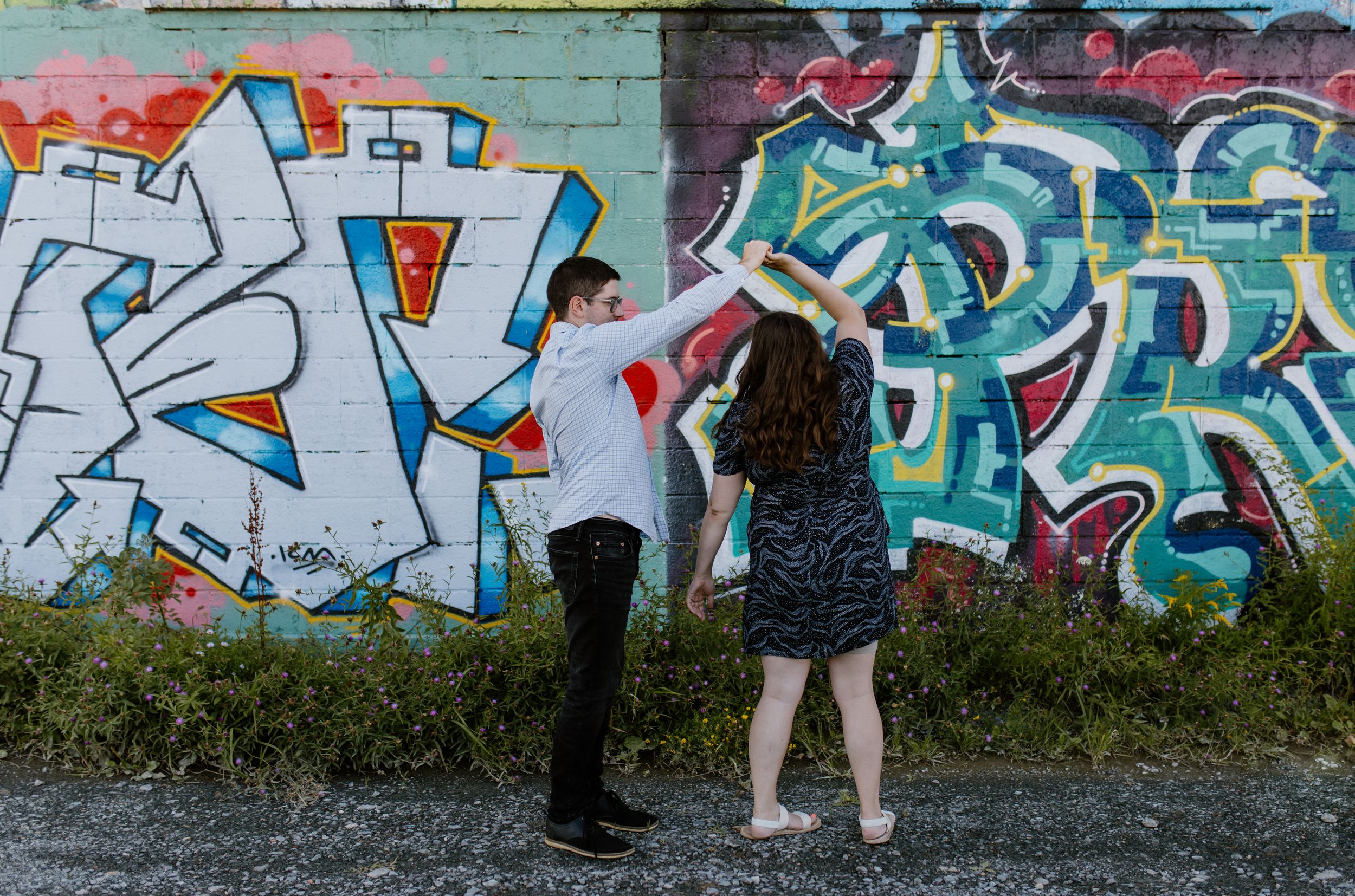 Summer engagement session along Dartmouth Waterfront, across from Halifax Waterfront, Dartmouth Nova Scotia