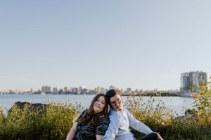 Summer engagement session along Dartmouth Waterfront, across from Halifax Waterfront, Dartmouth Nova Scotia
