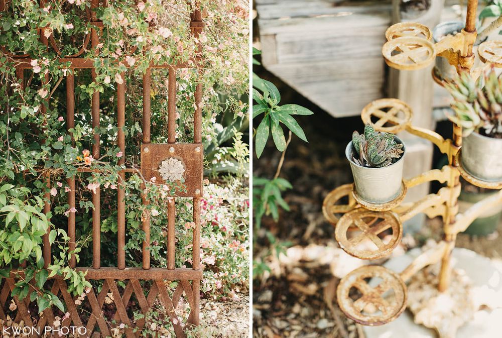 Rustic floral decor and venue setup. Mountain Mermaid Topanga wedding by KWON PHOTO