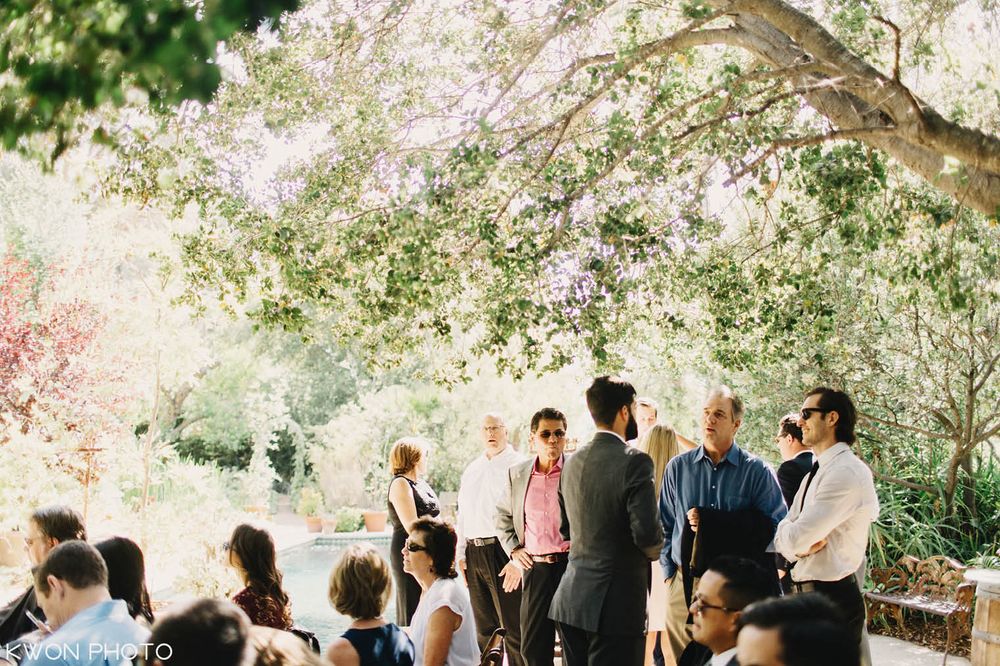 Outdoor garden wedding ceremony vows. Mountain Mermaid Topanga wedding by KWON PHOTO