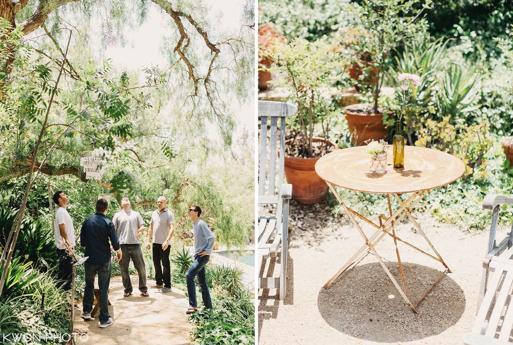 Rustic floral decor and venue setup. Mountain Mermaid Topanga wedding by KWON PHOTO