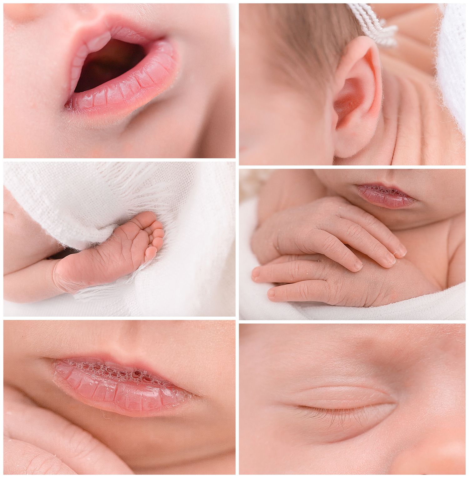 macro baby newborn collage, newborn feet, hands, lips, toes, newborn photographer chattanooga, maternity photographer