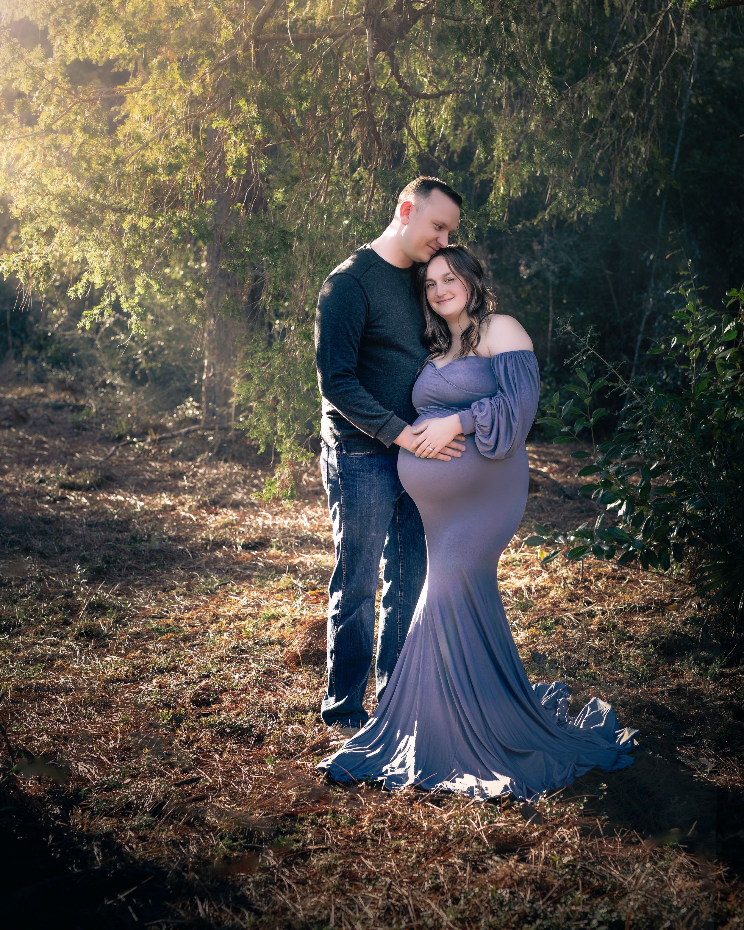 Elegant Couple Maternity Lavender Dress