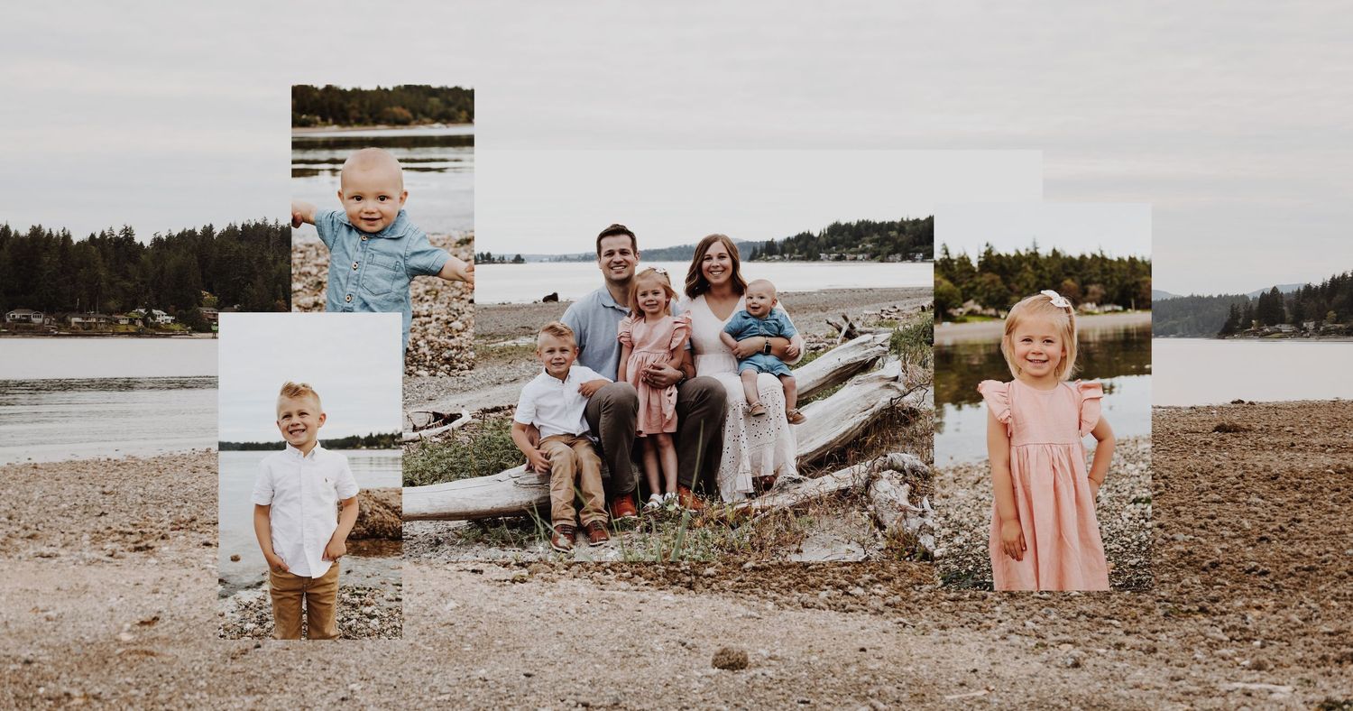 A warm and candid portrait of a couple/family, captured in natural light, with a timeless background.
