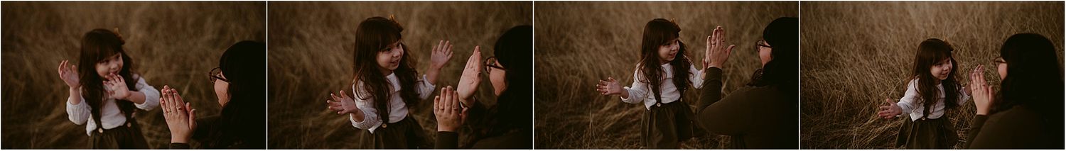 Collection of candid moments in a field with vintage film aesthetic.