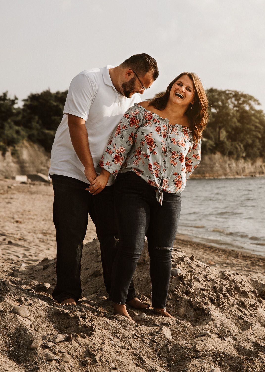 Beach engagement session in Buffalo, NY