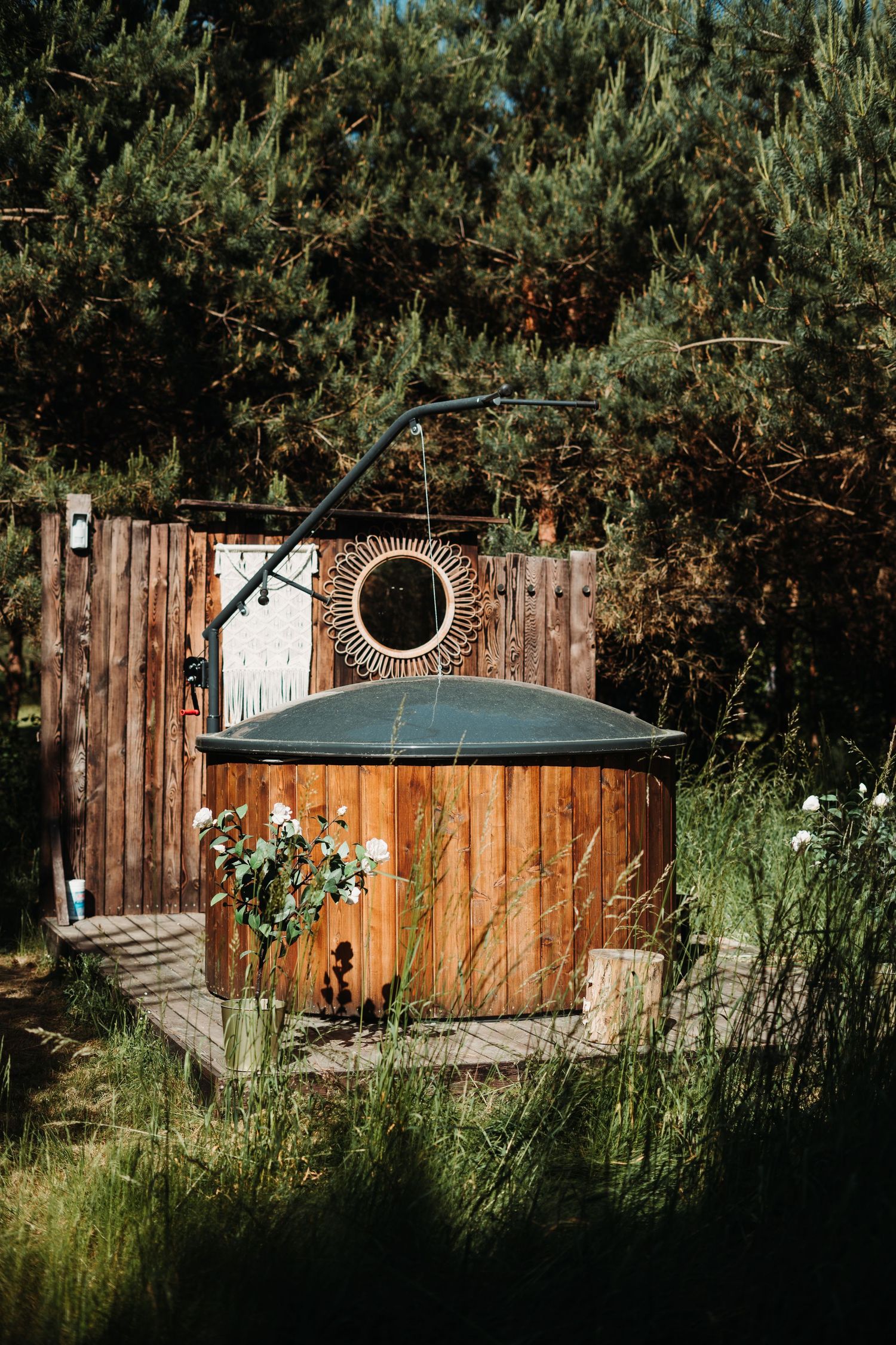 hen party at boho glamping hot tub