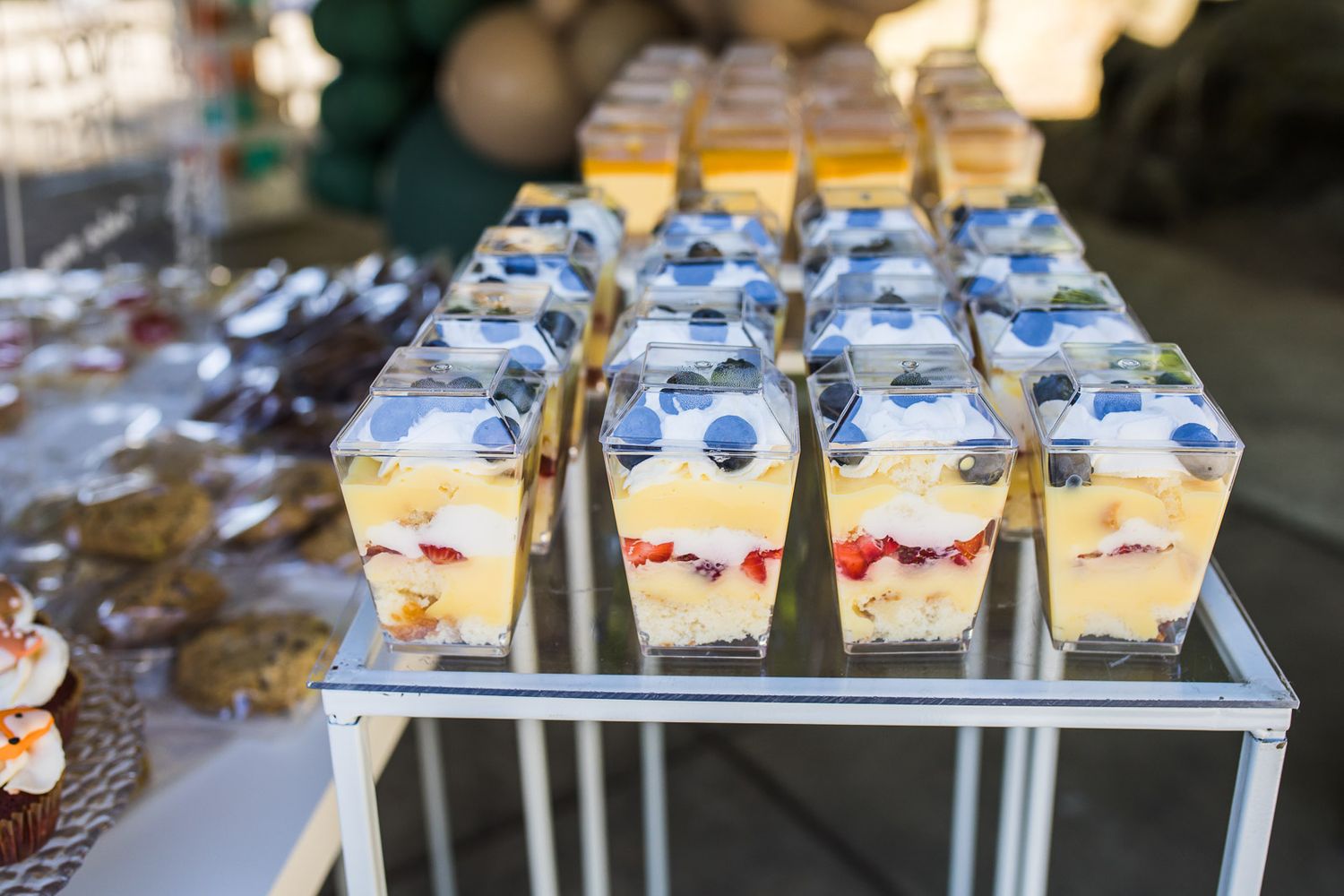 Berry trifle at kid's birthday party