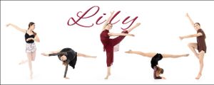 Dance collage featuring five graceful poses in various styles and costumes against white background.
