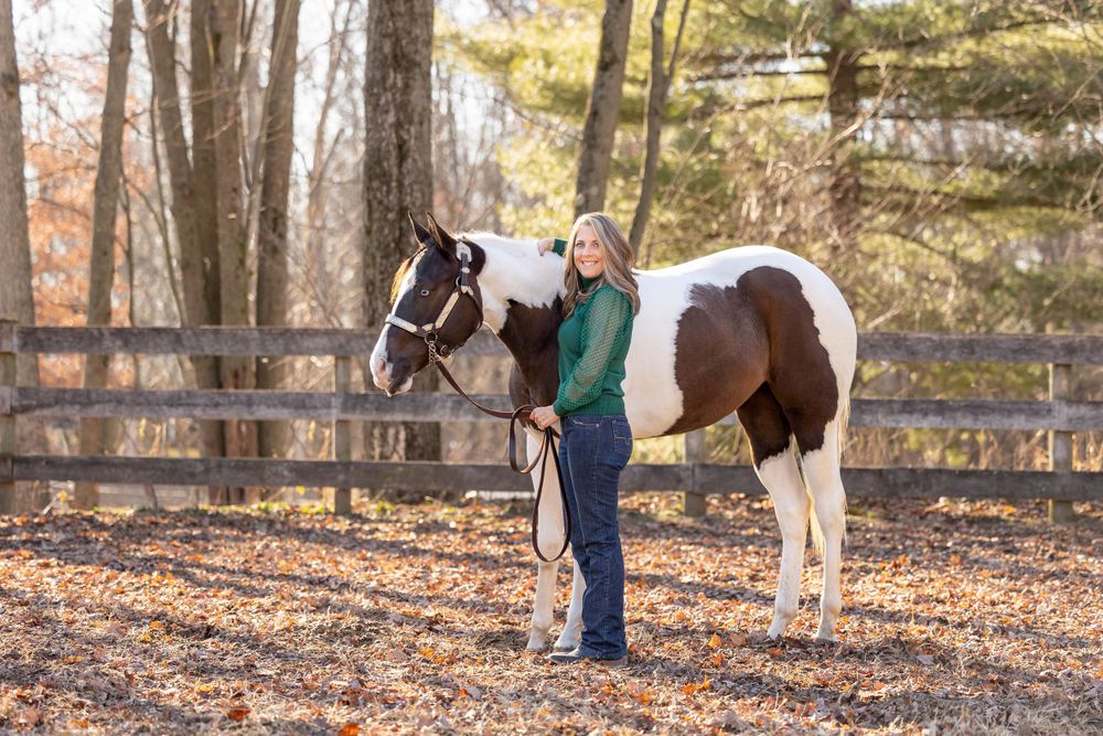 woman and her paint mare