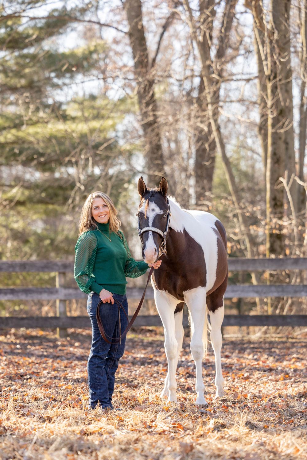 woman and her paint mare