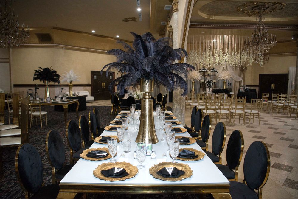 Party table decoration at Corinthian Event Center. Mission, Texas