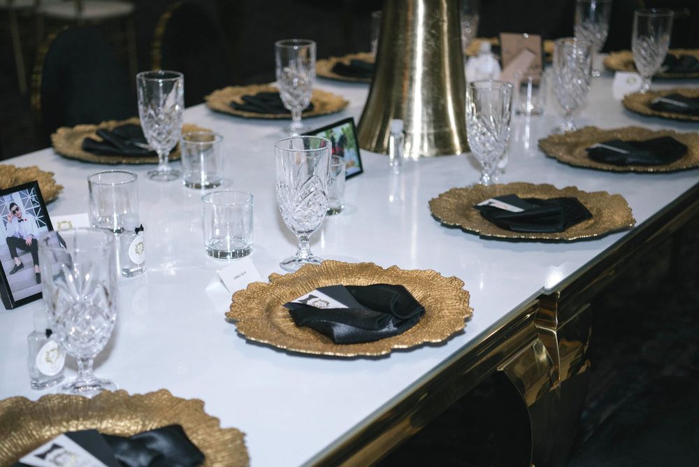 Party table decoration at Corinthian Event Center. Mission, Texas